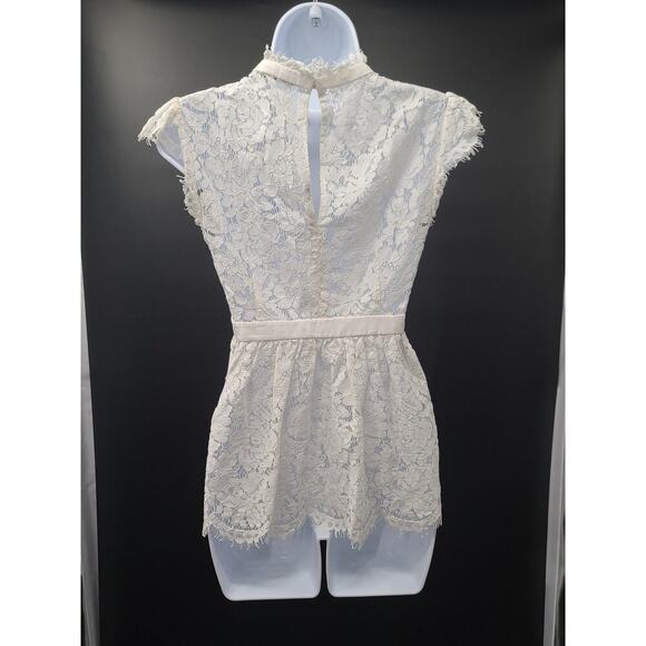 Rachel Zoe Jamie White floral lace women's top Size 0 cottagecore coquette - Picture 3 of 5